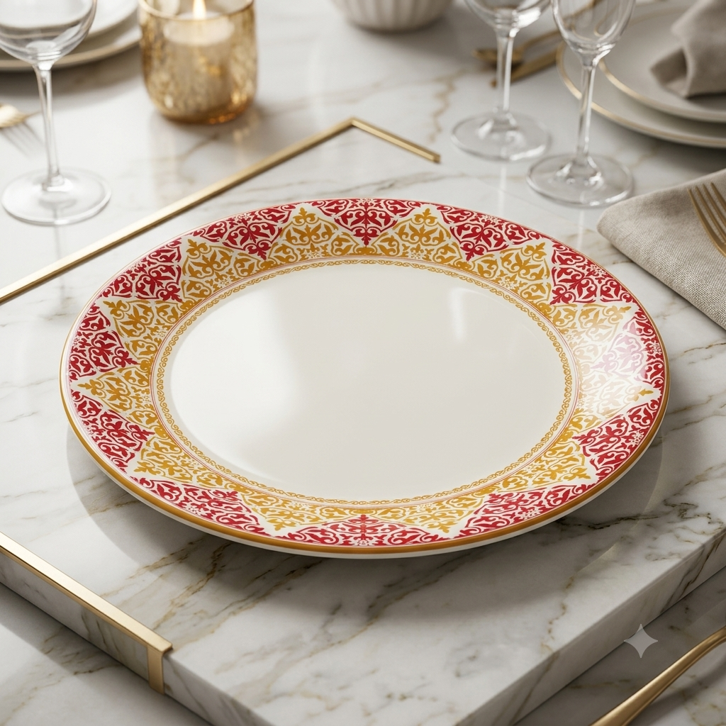 round design-3 thali (pink)