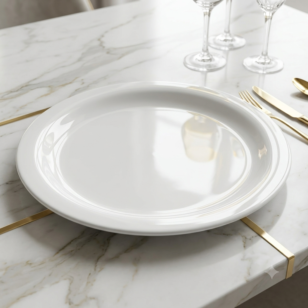 white plain thali