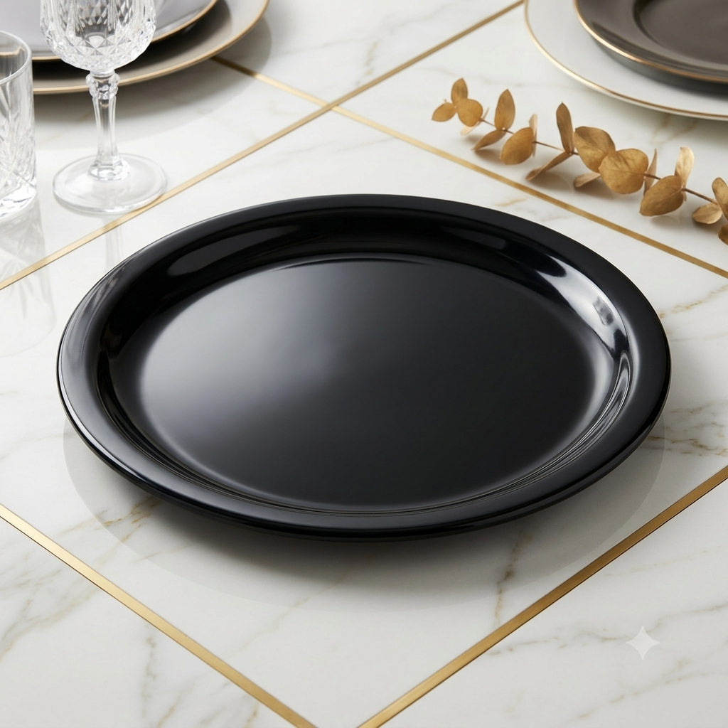 black plain thali