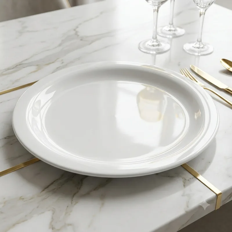 12 inch white thali